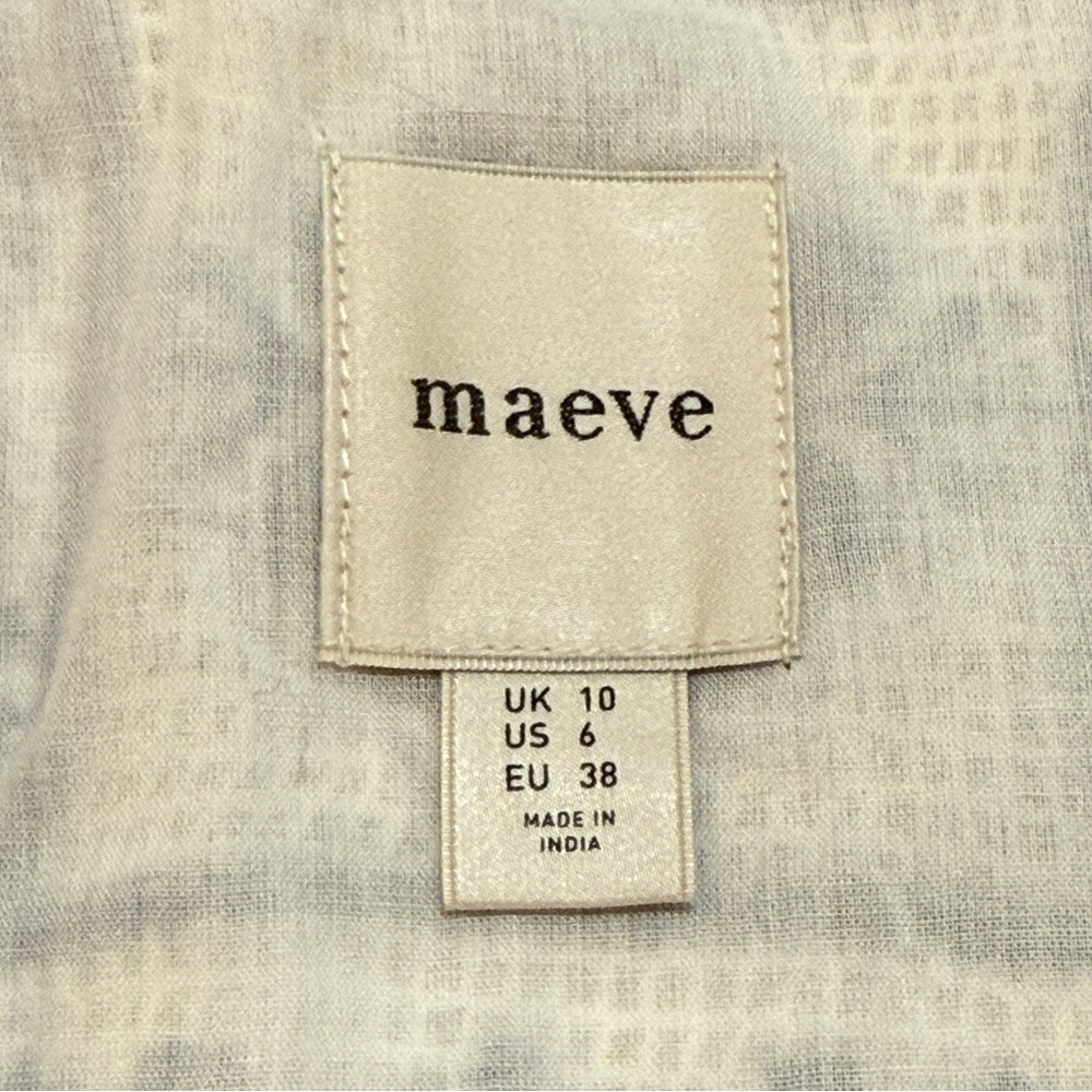 Anthropologie Maeve Blue and White Embroidered Tile Print Skirt & Crop Top Set - Picture 16 of 16